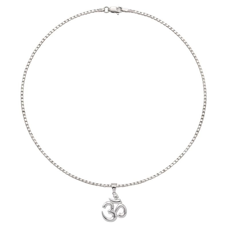 Pranav | White Gold Om Pendant