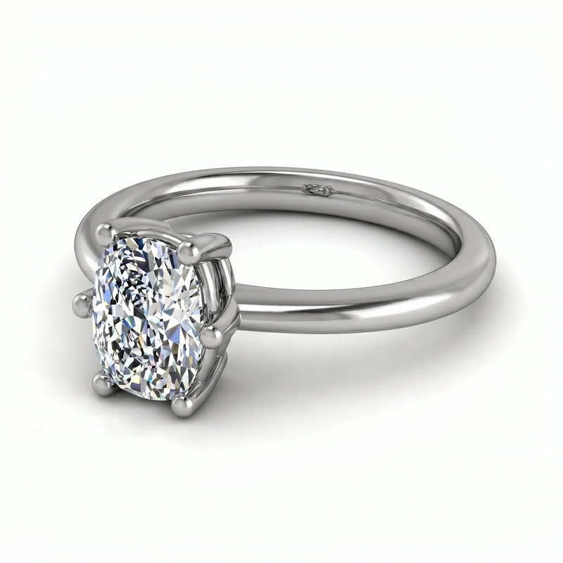 Roy Custom | Cushion Cut Platinum Diamond Engagement Ring