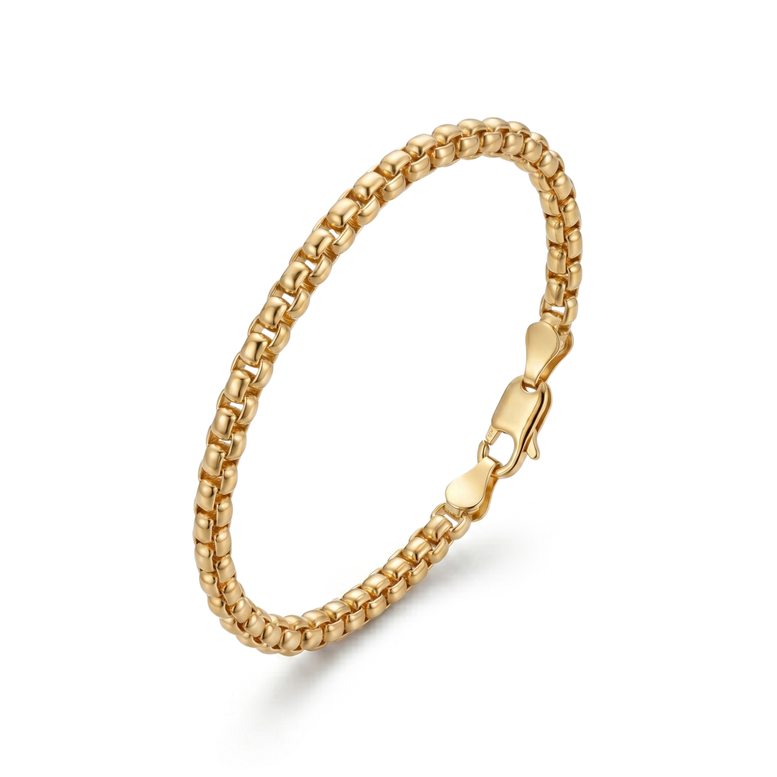 Atoot | Gold Round Box Chain Bracelet