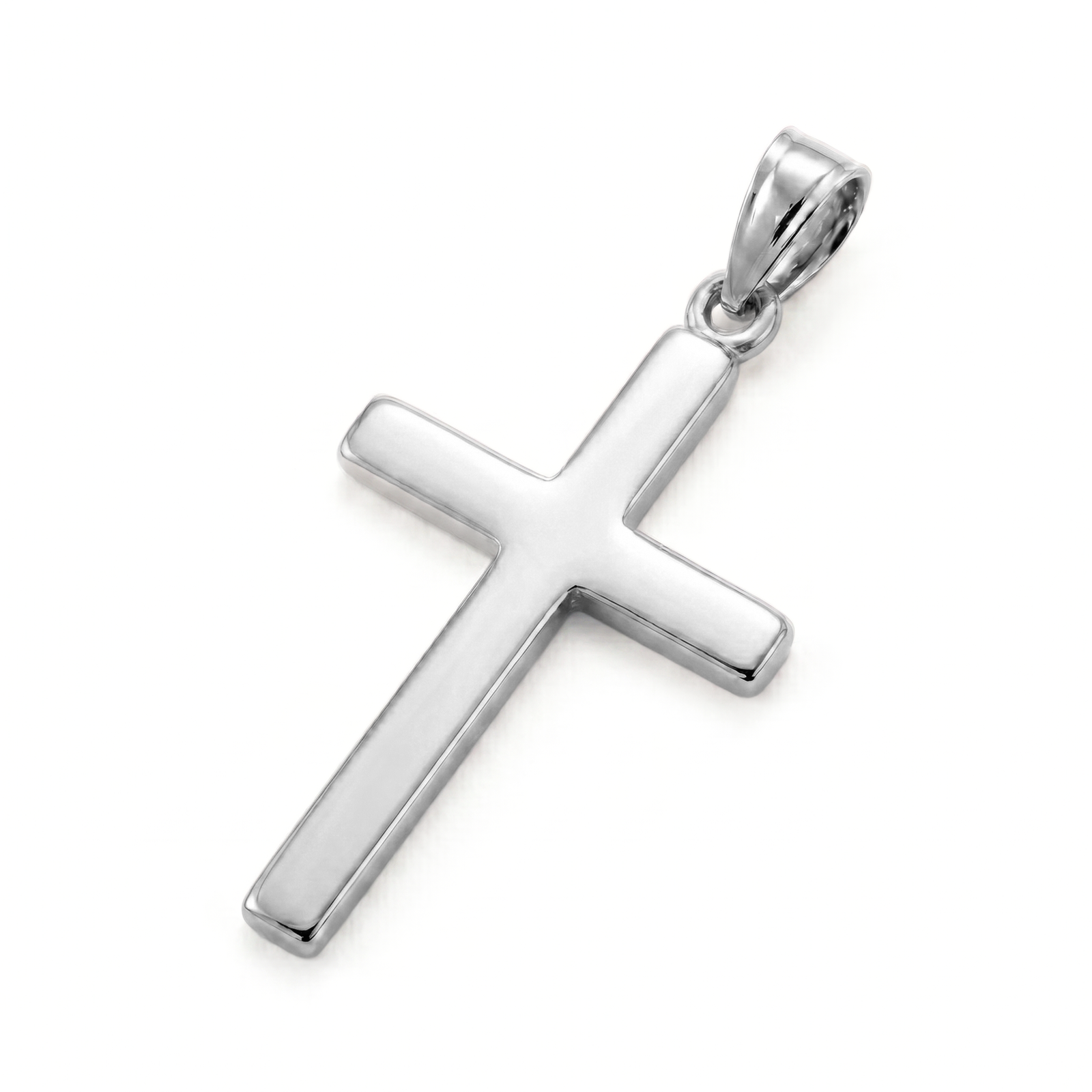 Ailaan | Large White Gold Cross Pendant