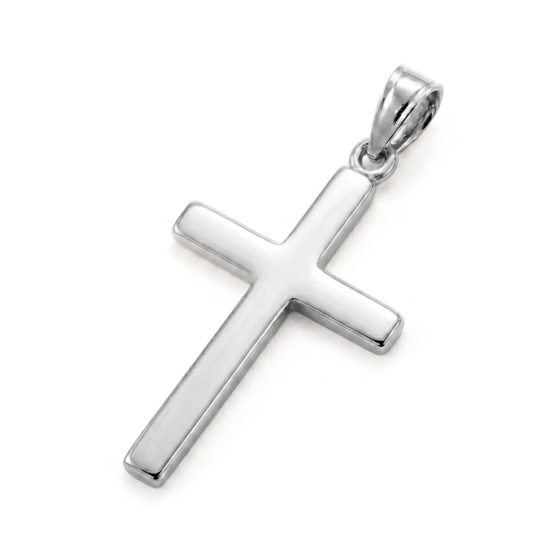 Ailaan | Large White Gold Cross Pendant