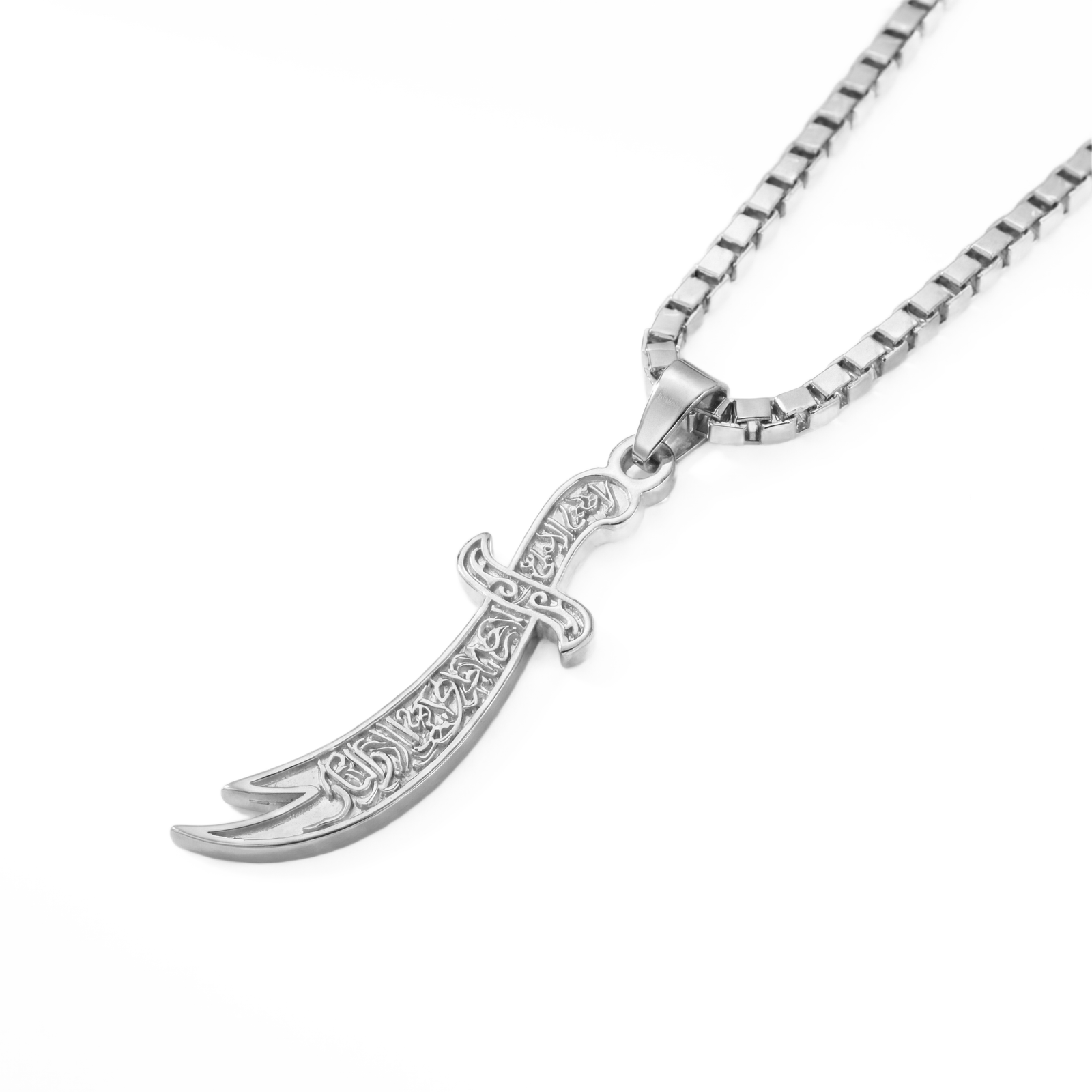 Ali | Platinum Zulfiqar Sword Necklace
