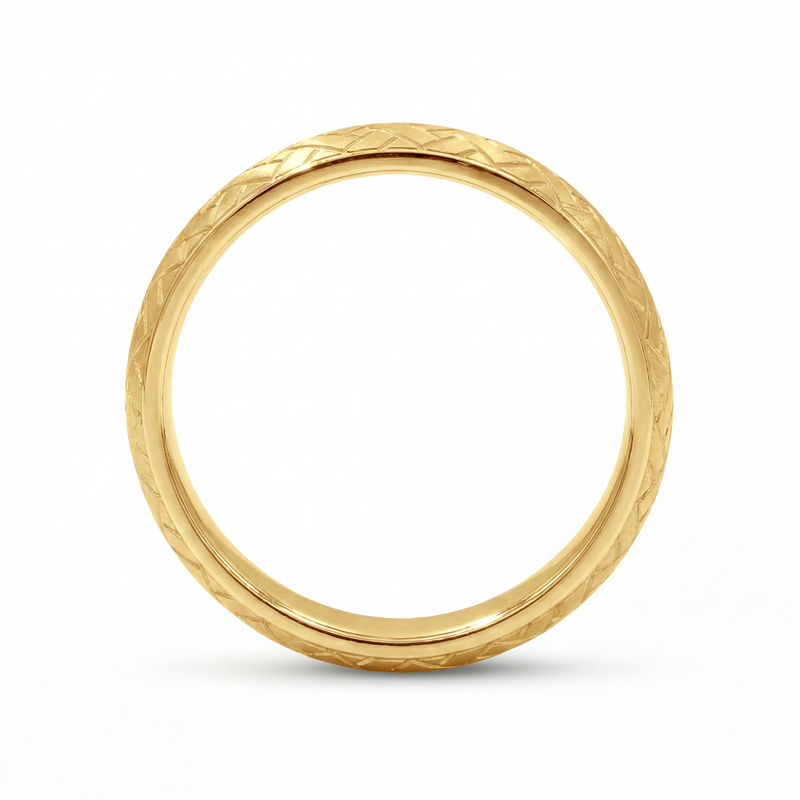 Bandhan | Men's Gold Wedding Band, Woven