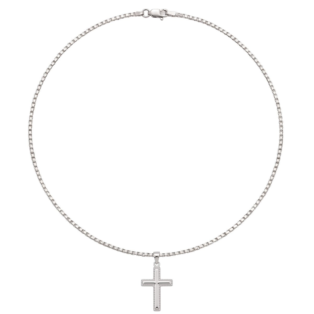 Buland | Raised White Gold Cross Pendant