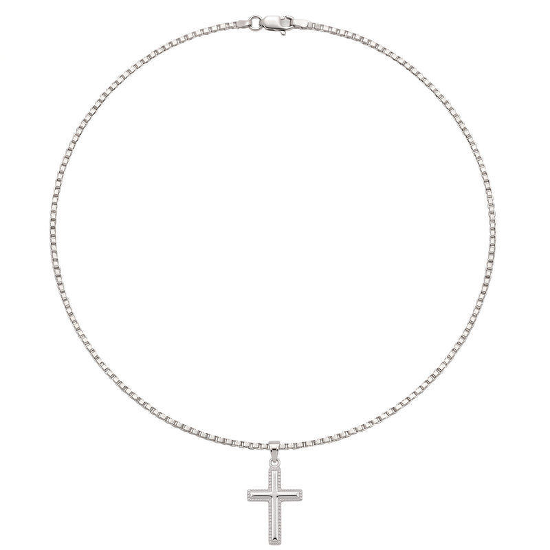 Buland | Raised White Gold Cross Pendant