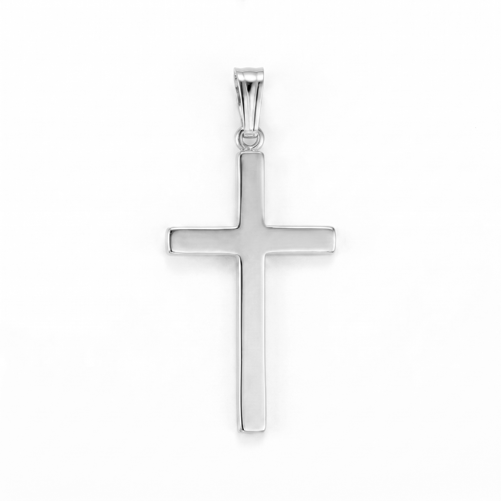Chattan | Thick White Gold Cross Pendant