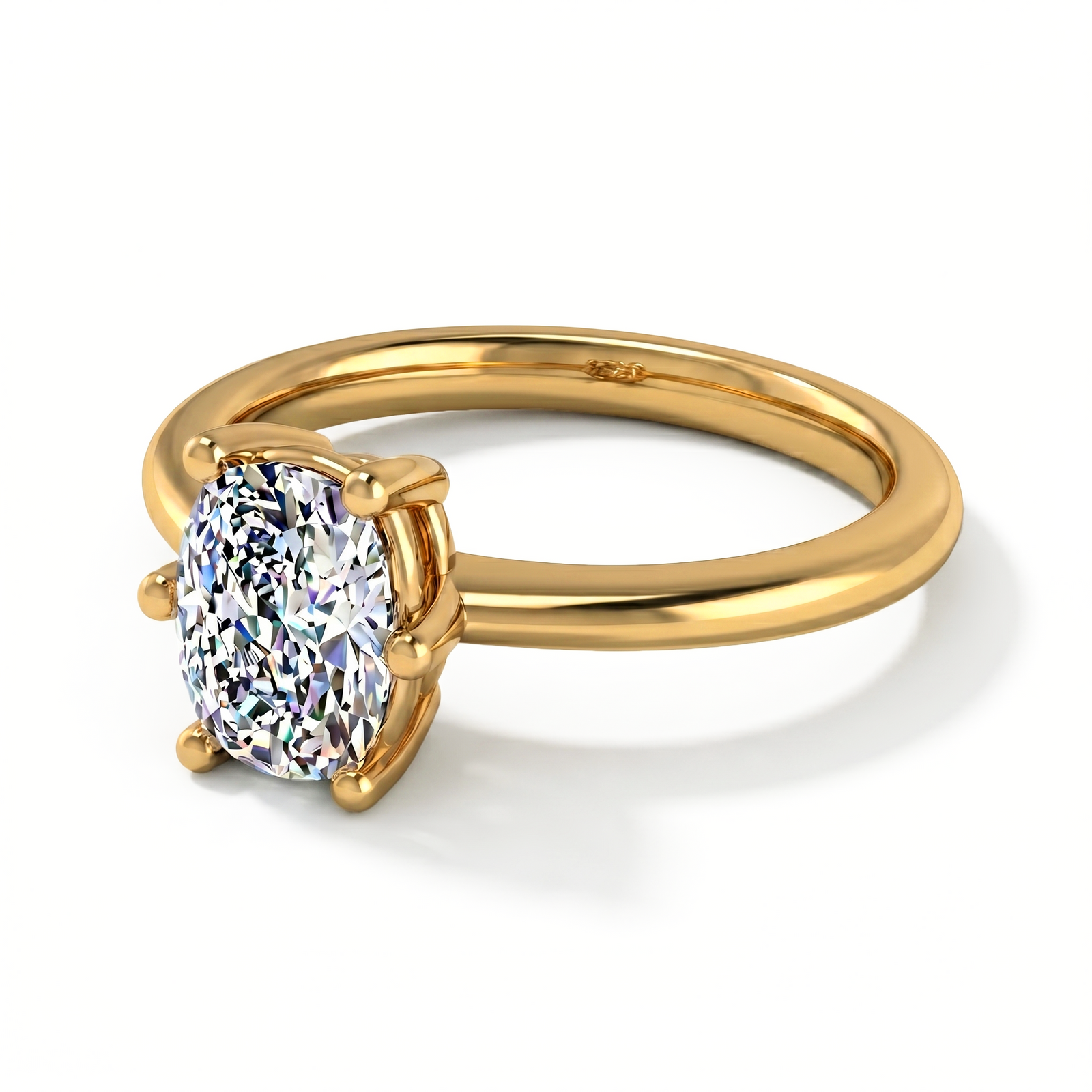 Roy Custom | Cushion Cut Gold Diamond Engagement Ring