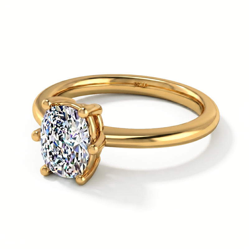 Roy Custom | Cushion Cut Gold Diamond Engagement Ring