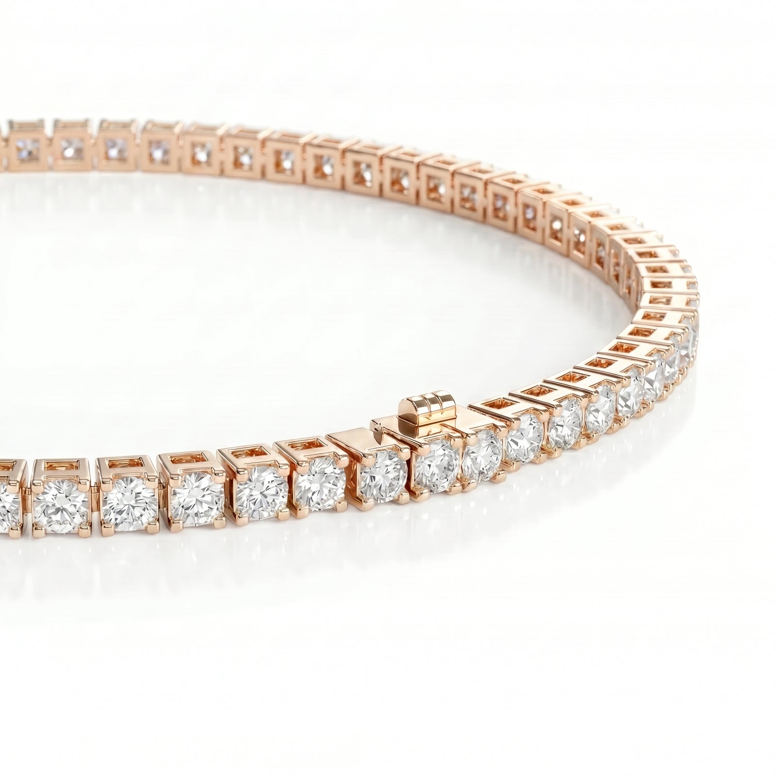 Dhoni | Rose Gold Diamond Tennis Bracelet