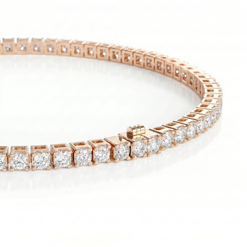 Dhoni | Rose Gold Diamond Tennis Bracelet