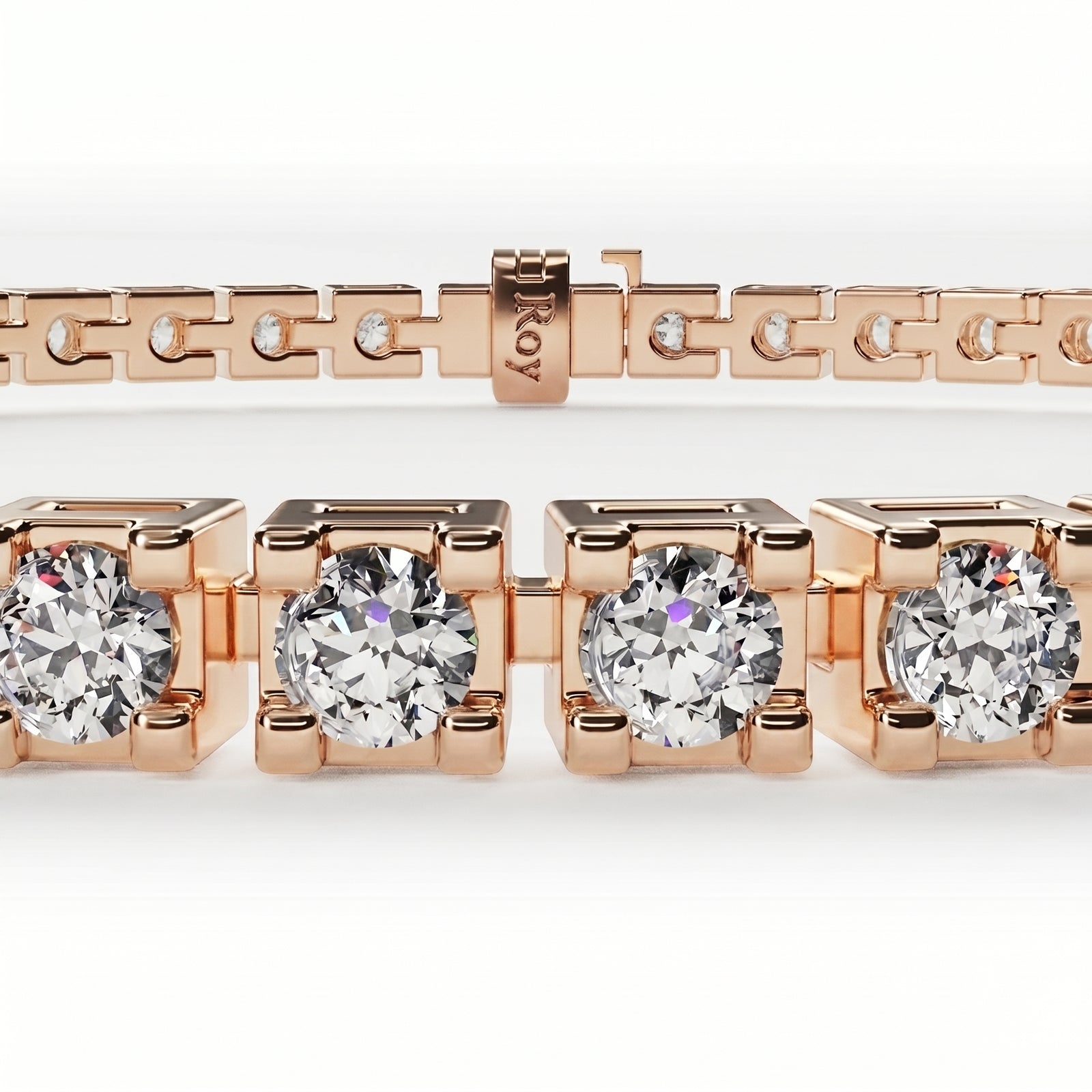 Dhoni | Rose Gold Diamond Tennis Bracelet