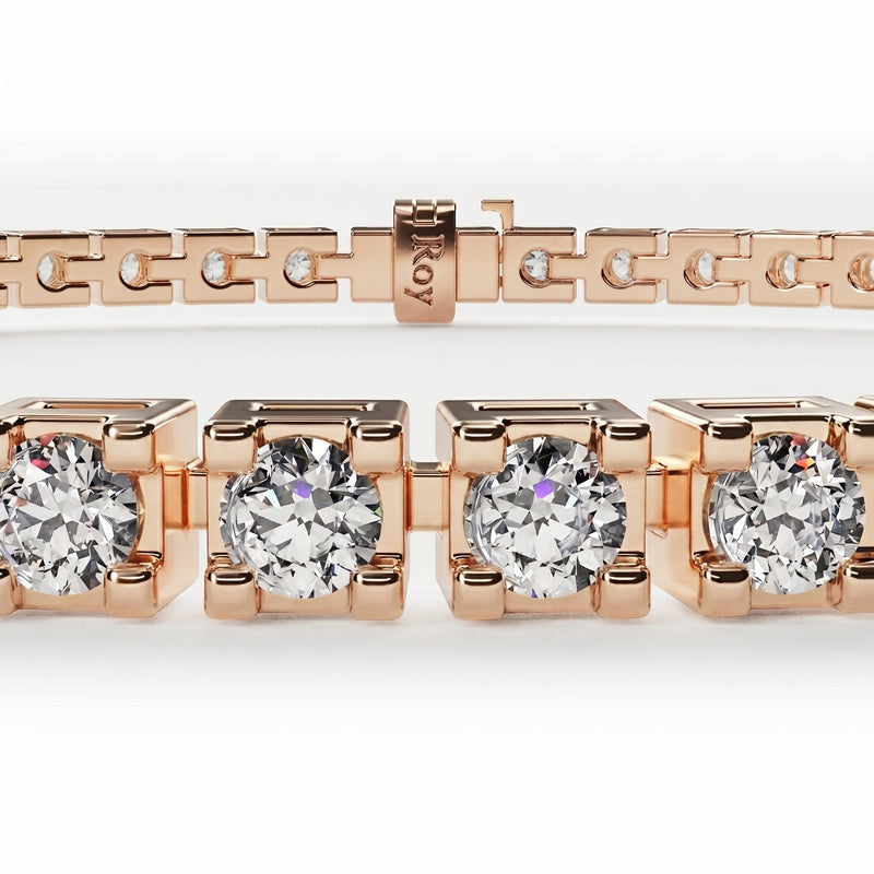 Dhoni | Rose Gold Diamond Tennis Bracelet