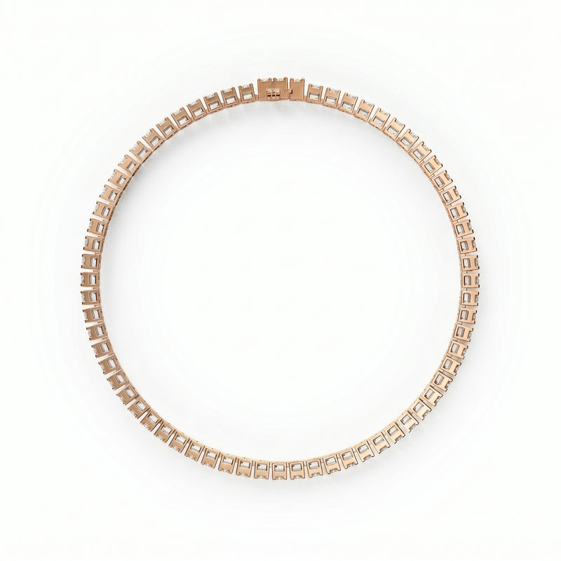 Dhoni | Rose Gold Diamond Tennis Bracelet