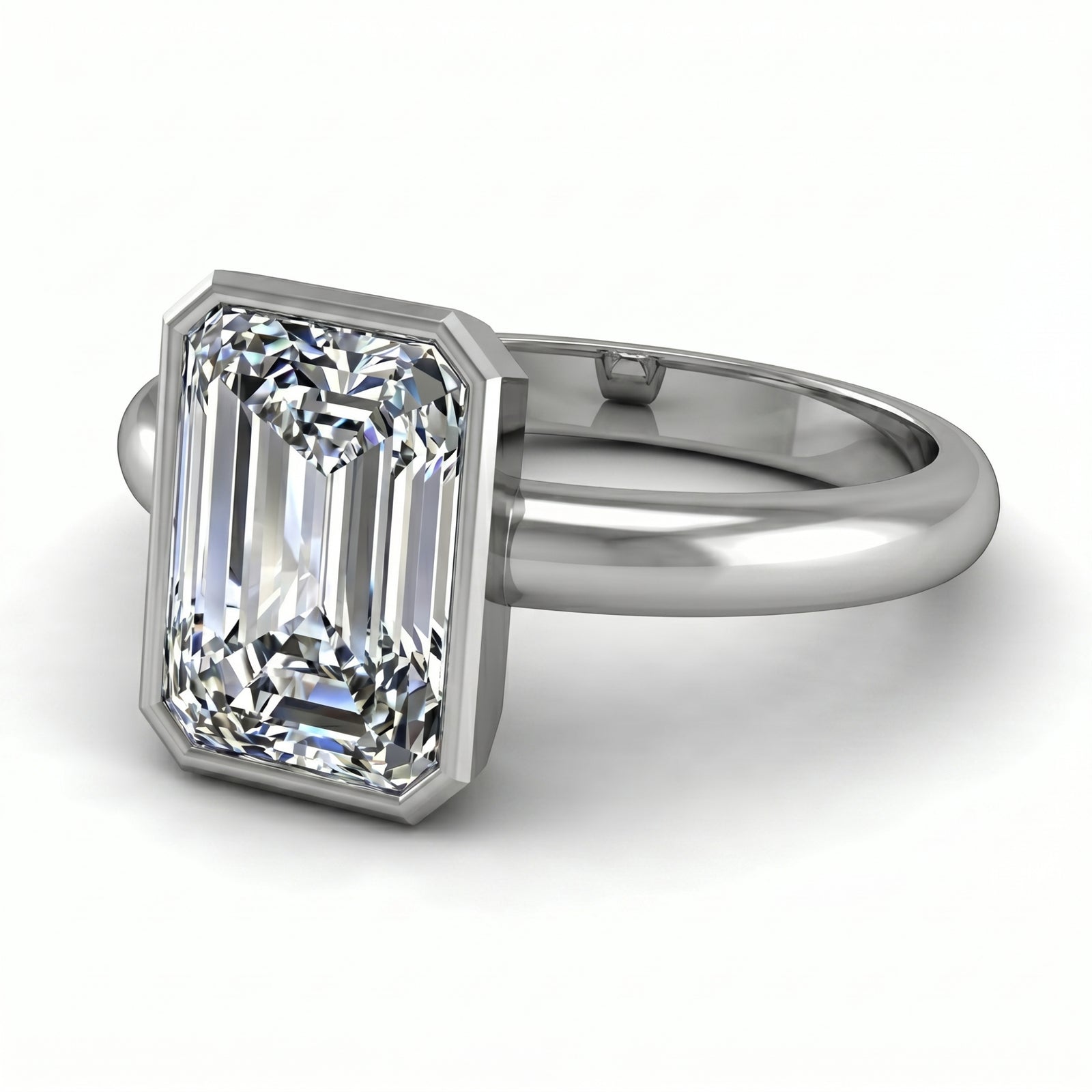 Roy Custom | Radiant Cut Platinum Diamond Engagement Ring, Octagon Setting