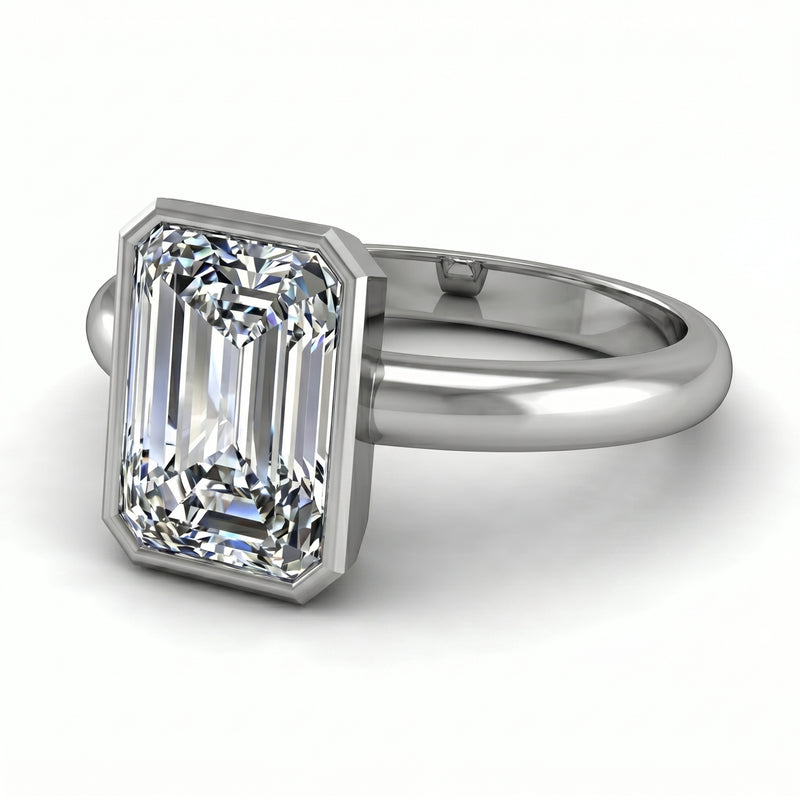Roy Custom | Radiant Cut Platinum Diamond Engagement Ring, Octagon Setting