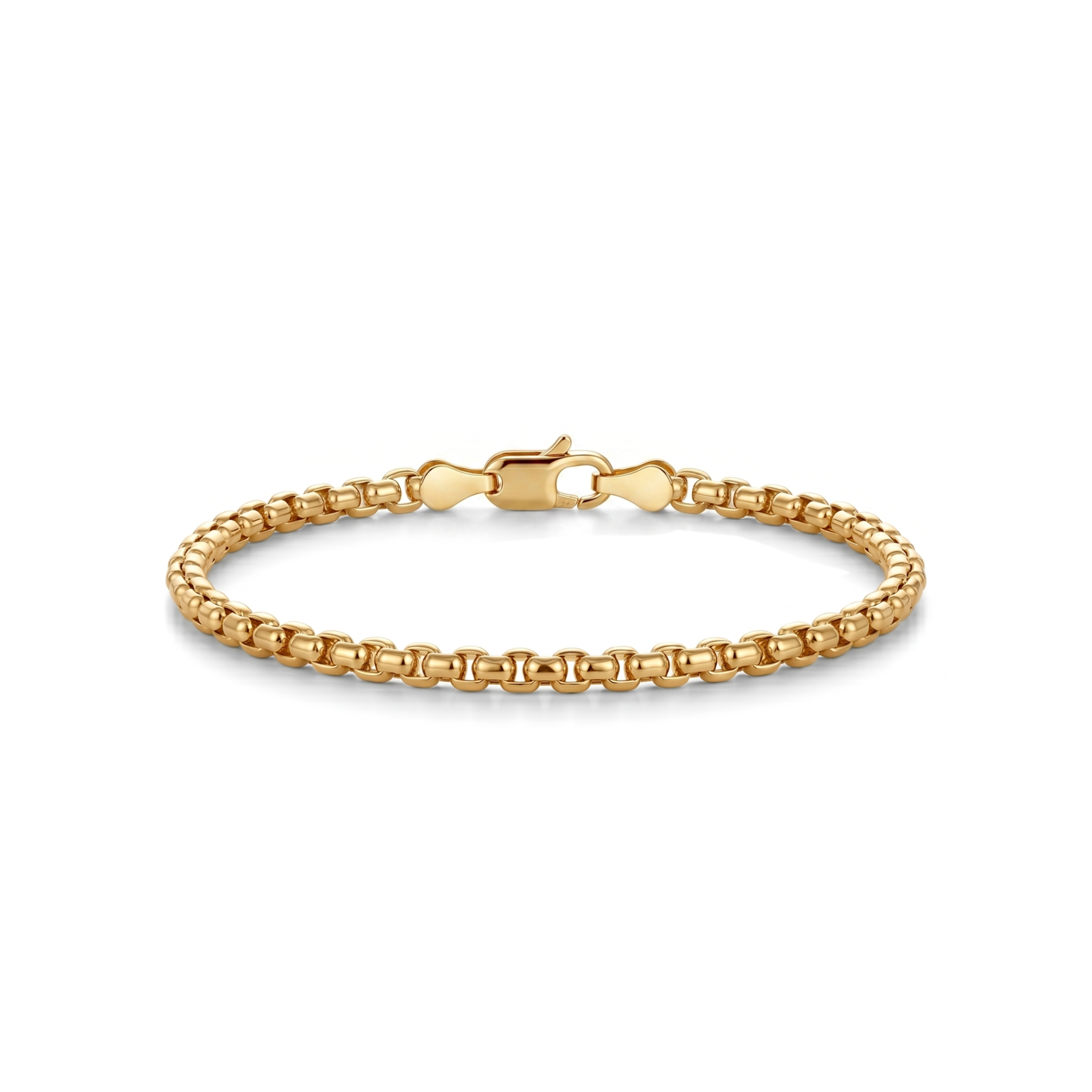 Atoot | Gold Round Box Chain Anklet