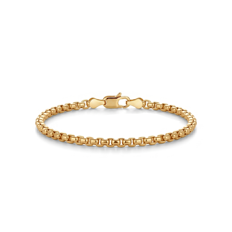 Atoot | Gold Round Box Chain Bracelet