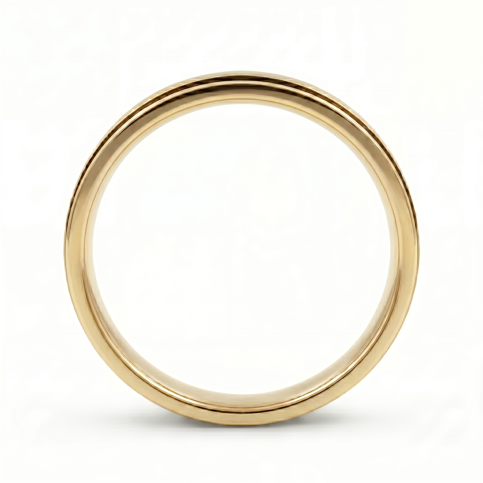 Kajal | Men's Gold Wedding Band, Black Inlay