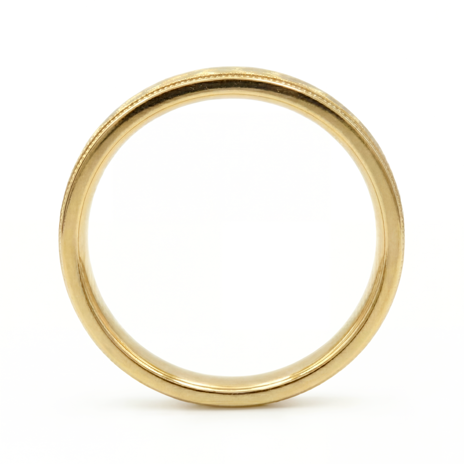 Gulzar | Men's Gold Wedding Band, Hand Engraved