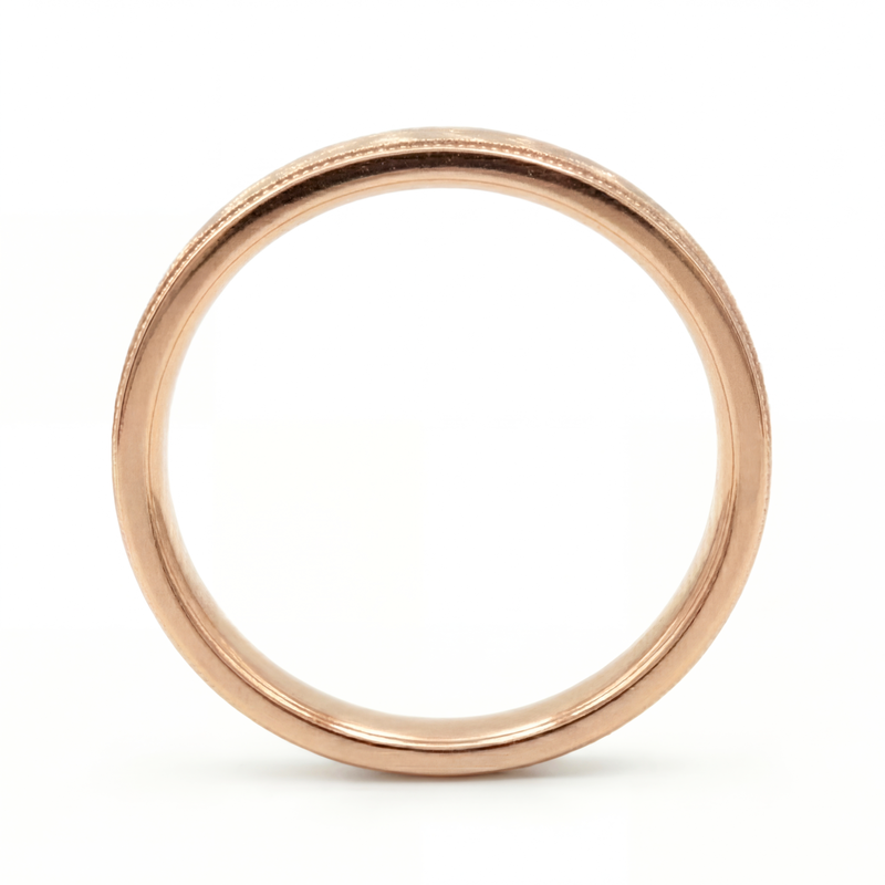 Gulzar | Men's Rose Gold Wedding Band, Hand Engraved