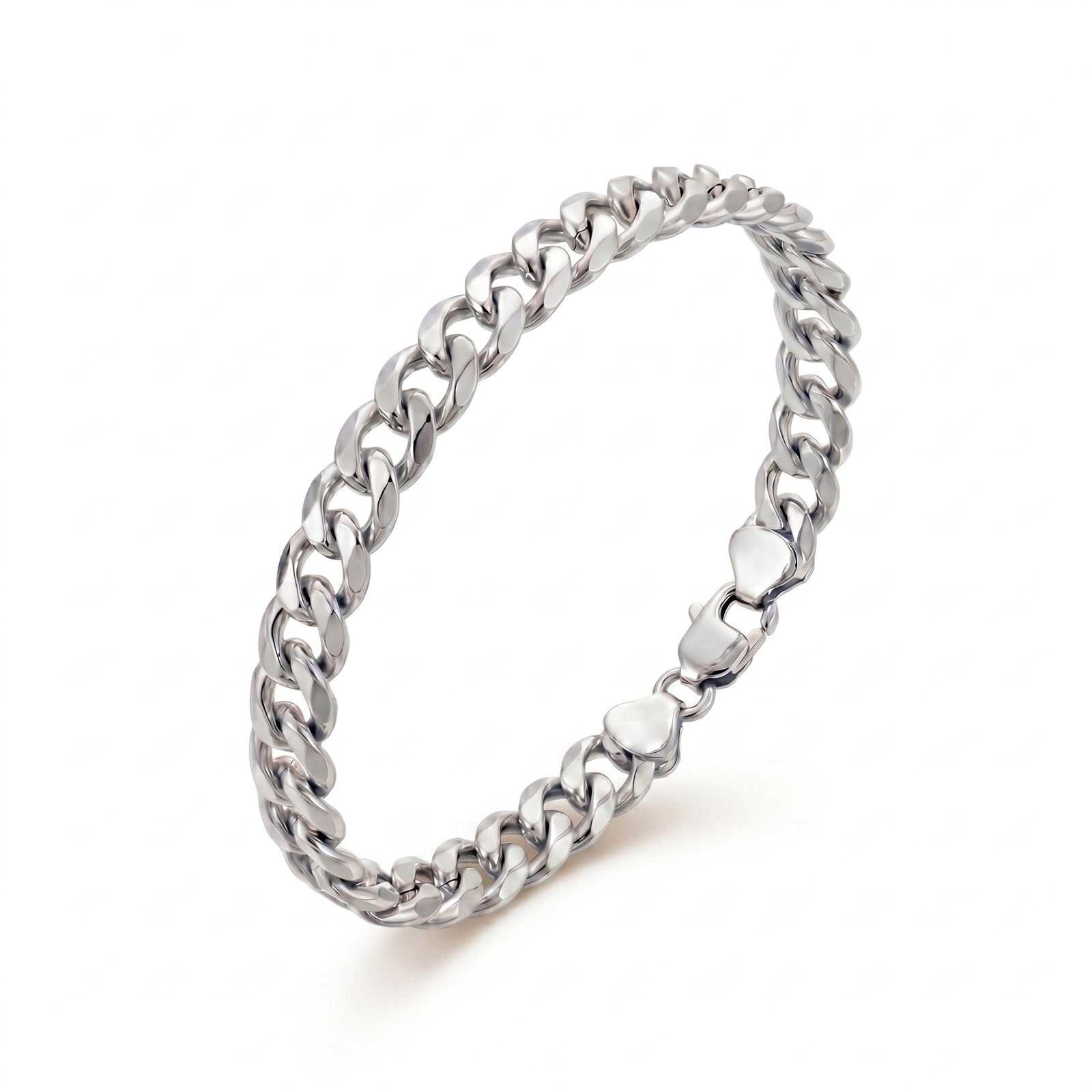 Hasrat | White Gold Curb Chain Bracelet