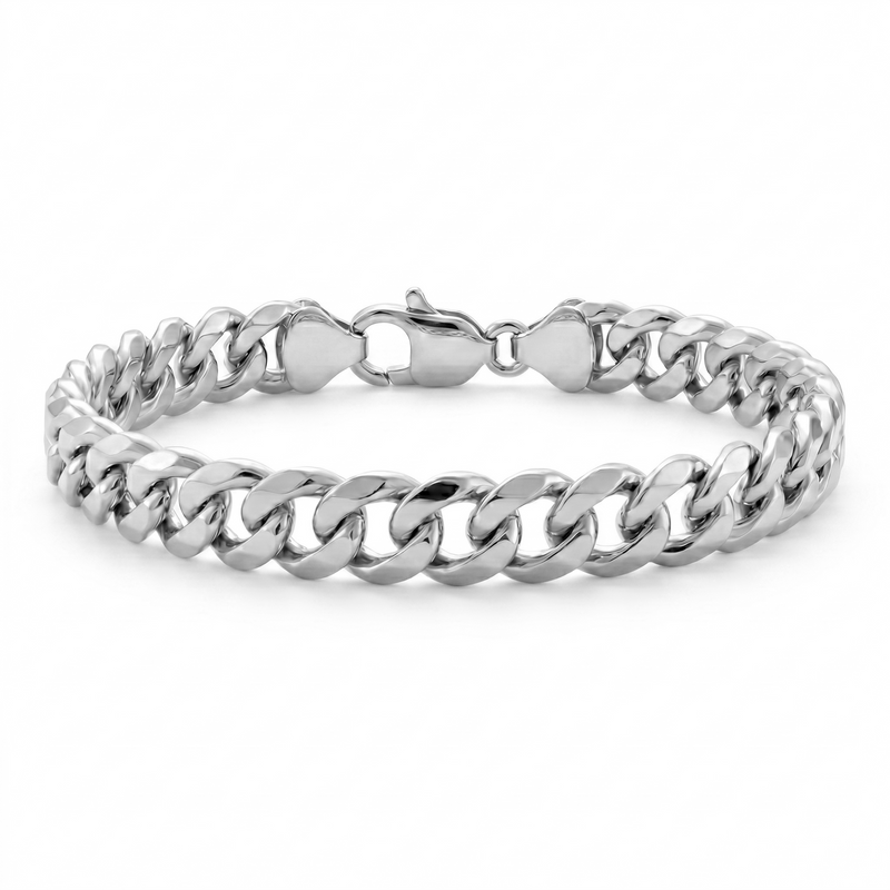 Hasrat | White Gold Curb Chain Bracelet
