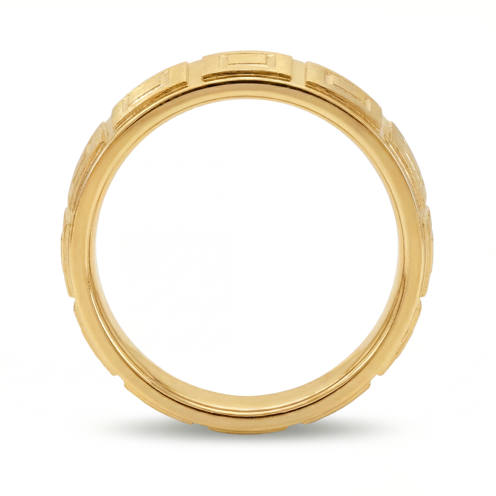 Haveli | Men's Gold Wedding Band, Tile Pattern