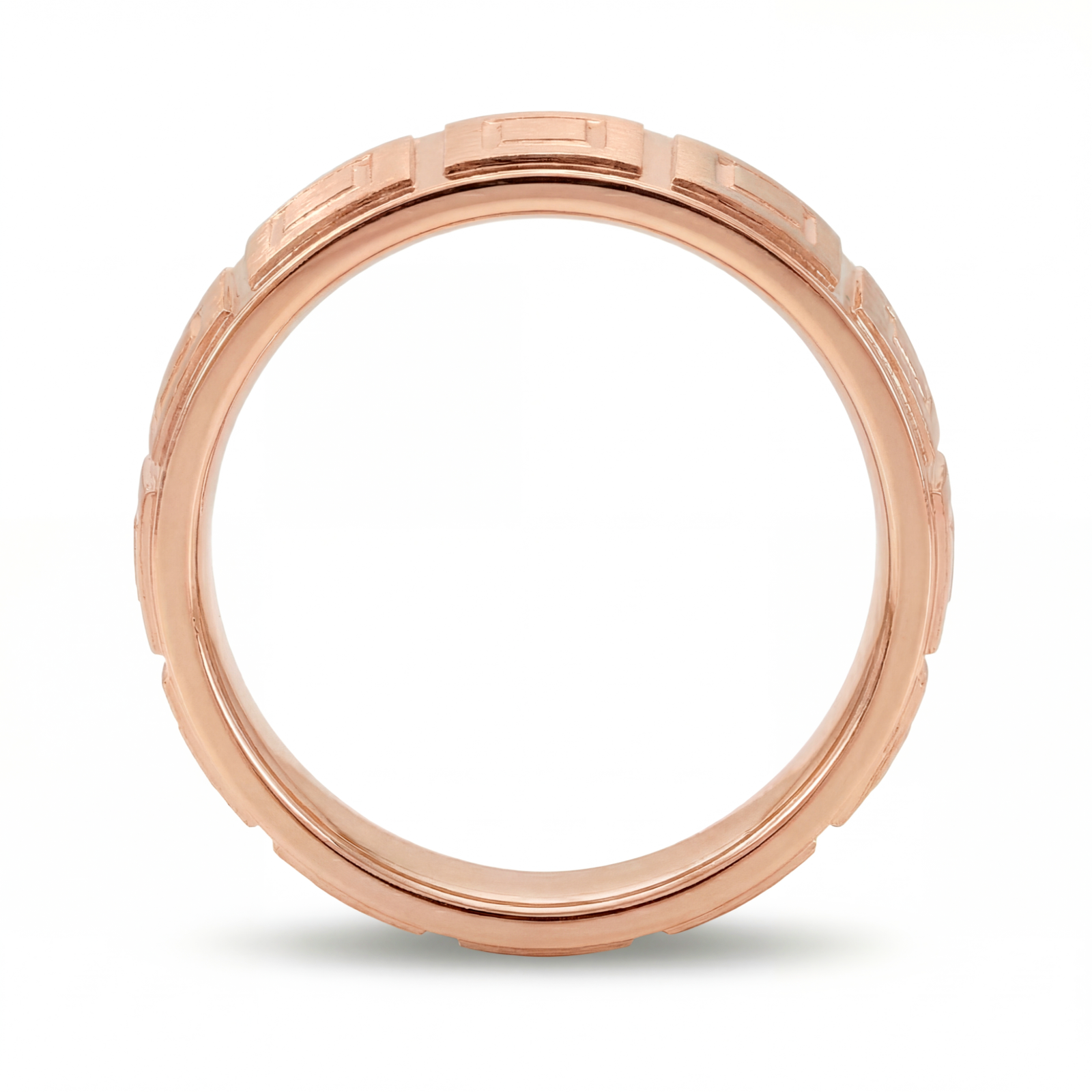 Haveli | Men's Rose Gold Wedding Band, Tile Pattern