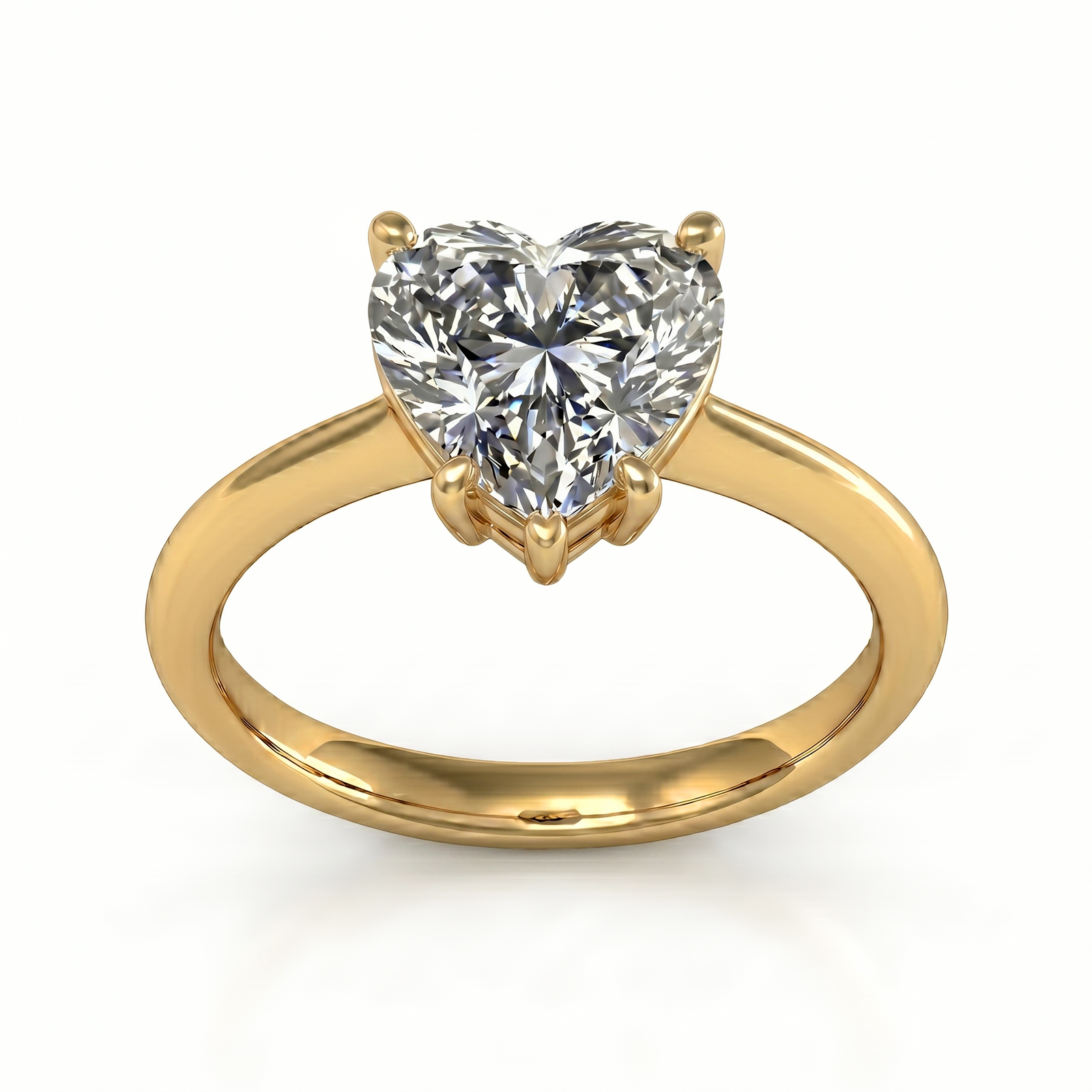 Roy Custom | Heart Cut Gold Diamond Engagement Ring