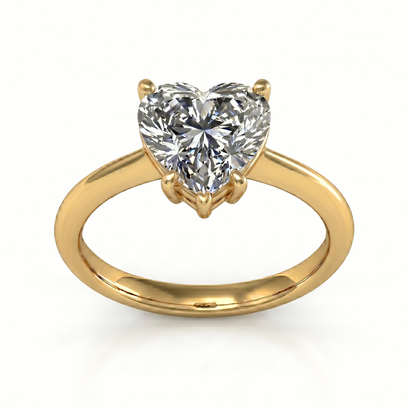 Roy Custom | Heart Cut Gold Diamond Engagement Ring