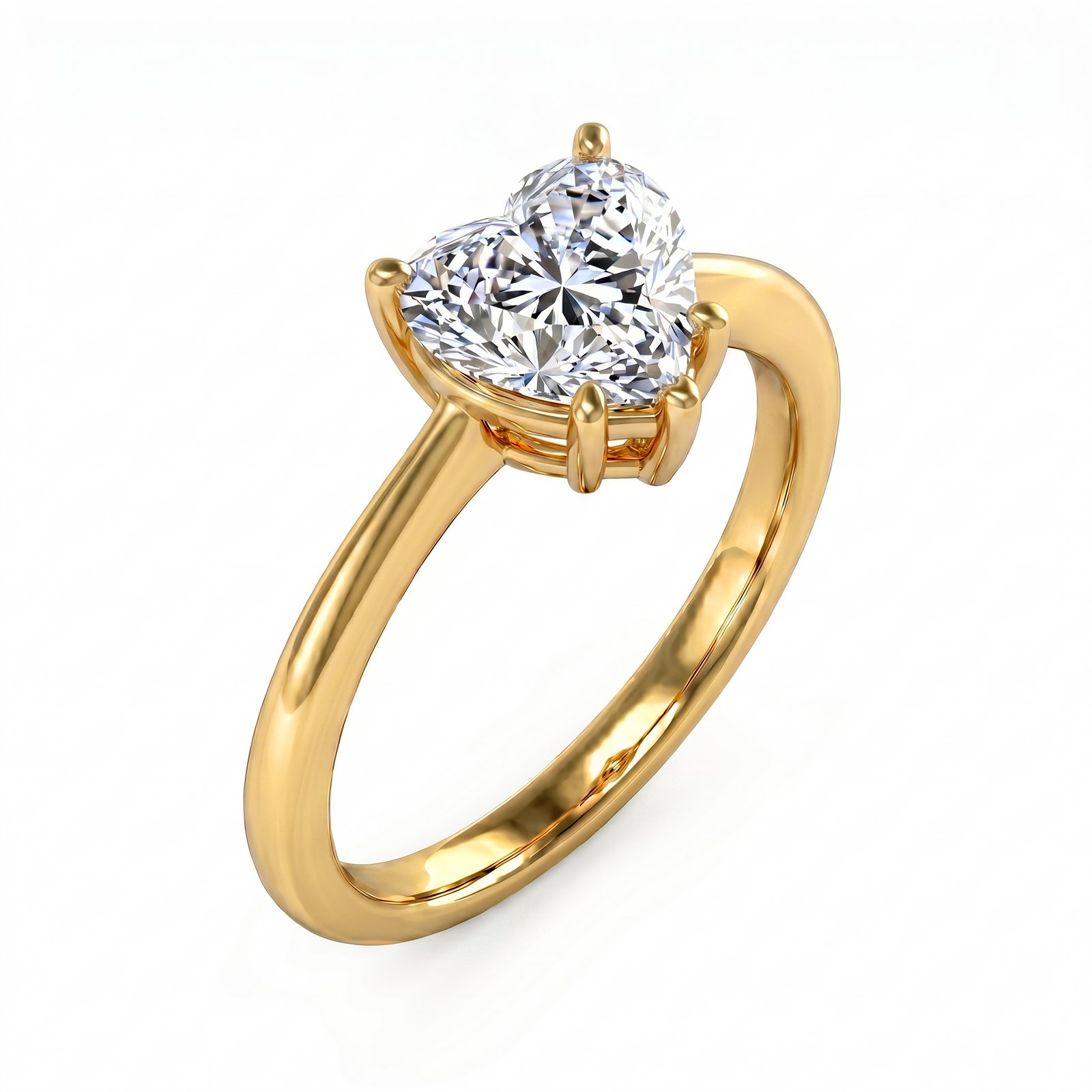 Roy Custom | Heart Cut Gold Diamond Engagement Ring