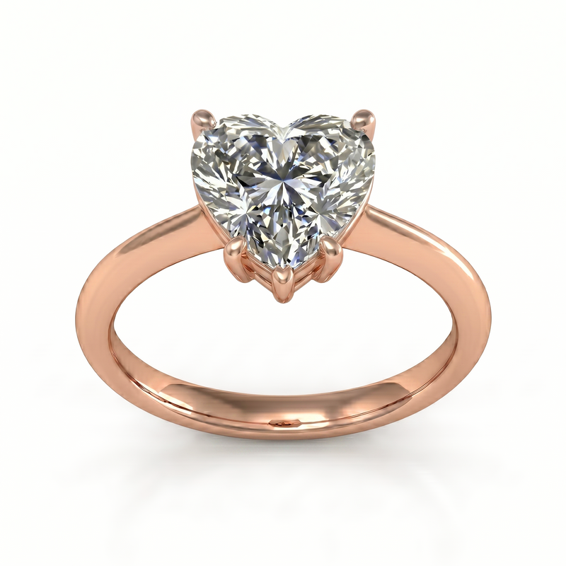 Roy Custom | Heart Cut Rose Gold Diamond Engagement Ring