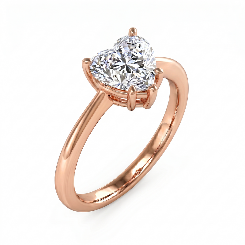 Roy Custom | Heart Cut Rose Gold Diamond Engagement Ring