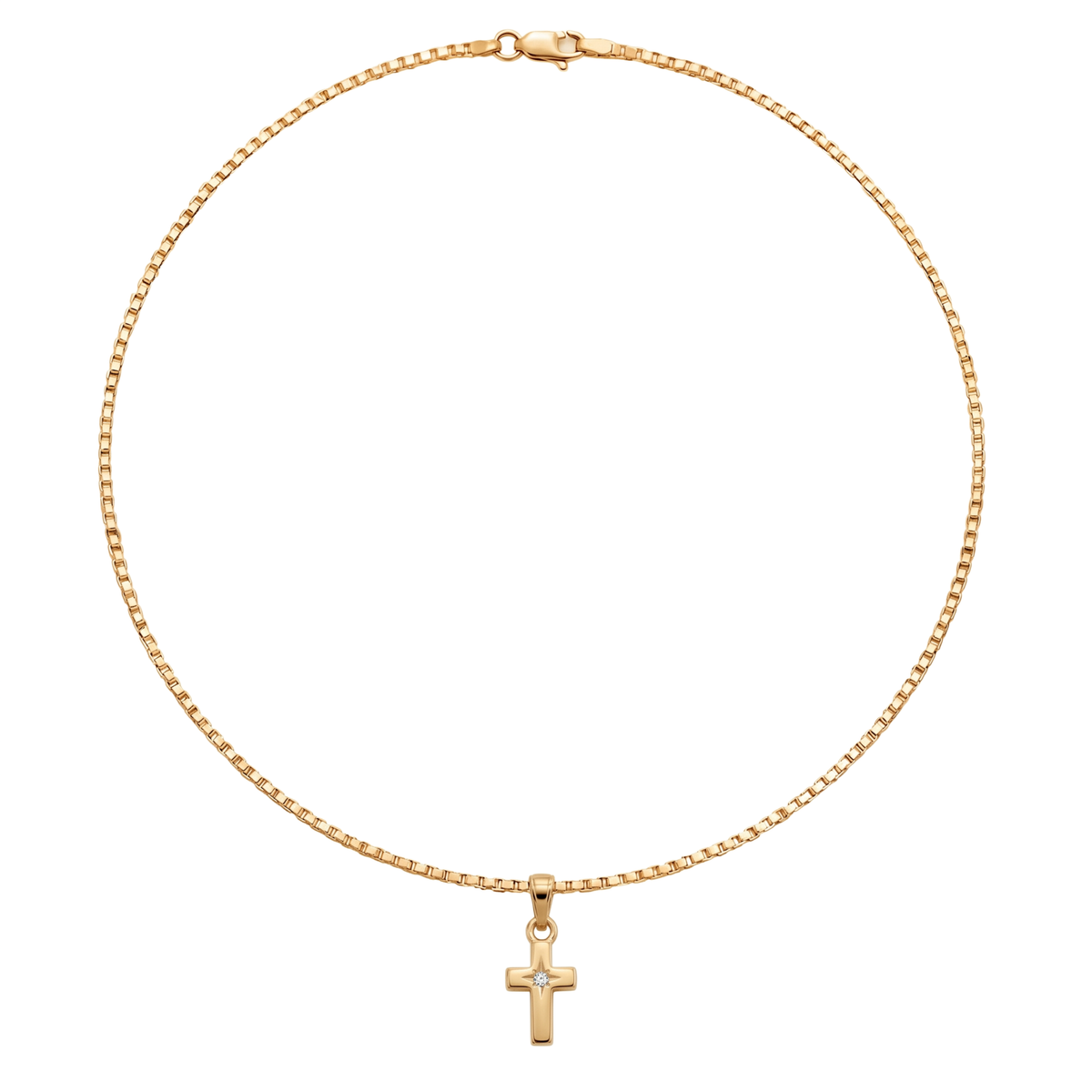 Imaan | Gold Solitaire Diamond Cross Pendant