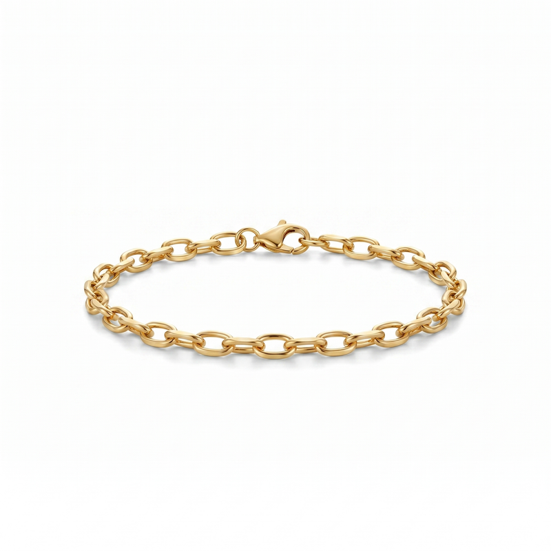 Ishara | Gold Oval Link Bracelet