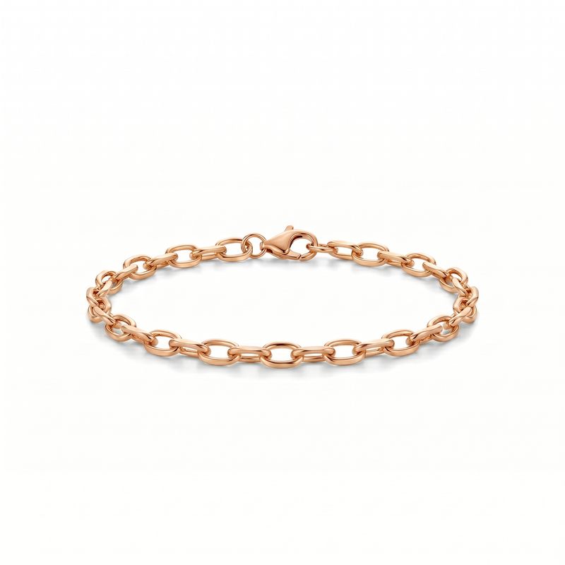 Ishara | Rose Gold Oval Link Bracelet