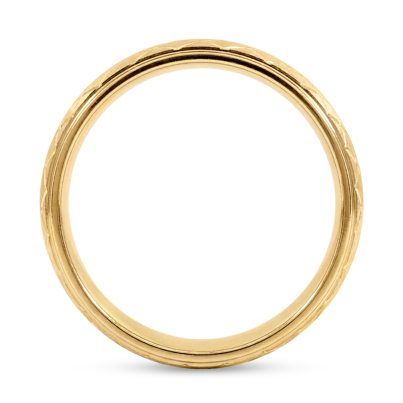 Jaal | Men's Gold Wedding Band, Quilted