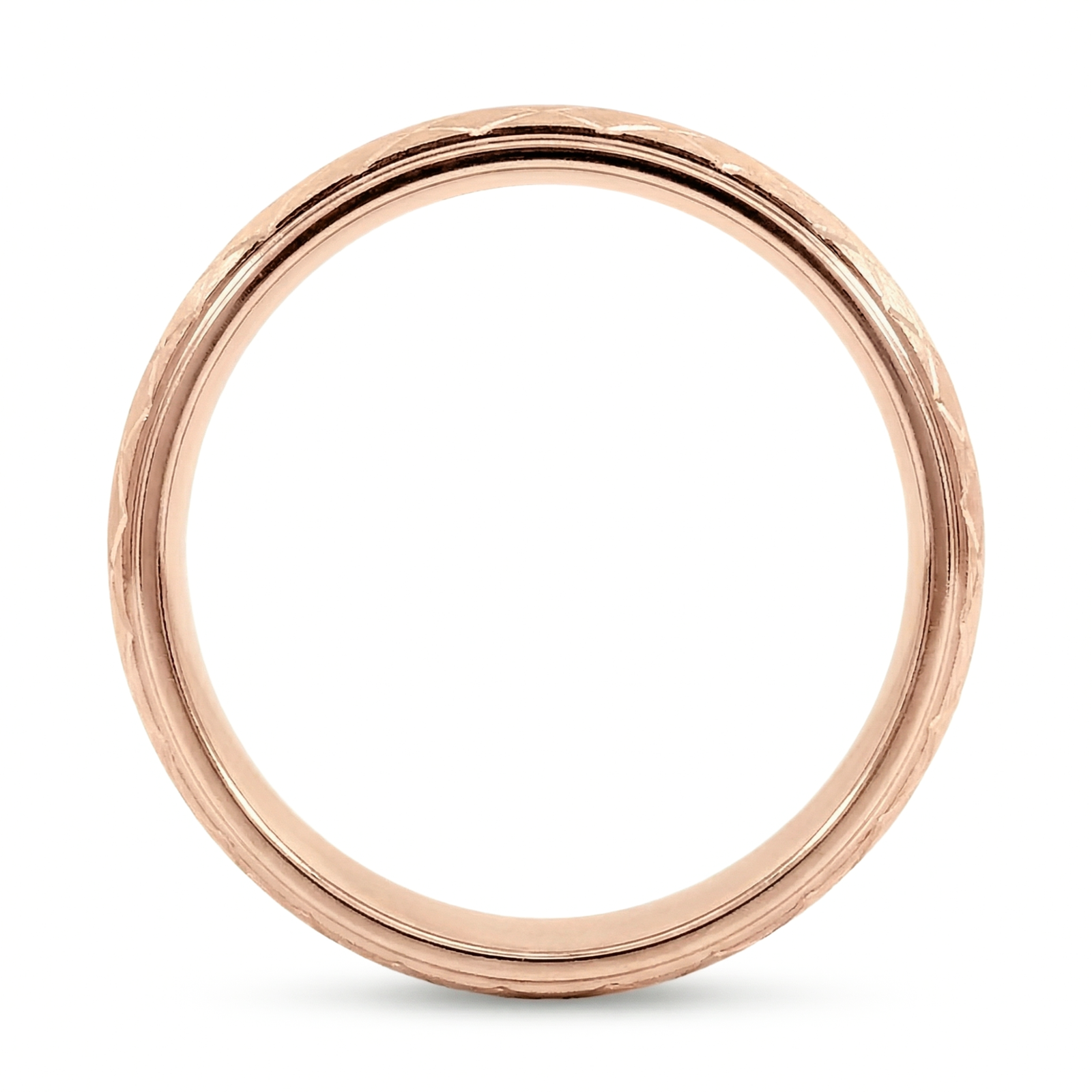 Jaal | Men's Rose Gold Wedding Band, Quilted