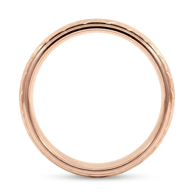Jaal | Men's Rose Gold Wedding Band, Quilted