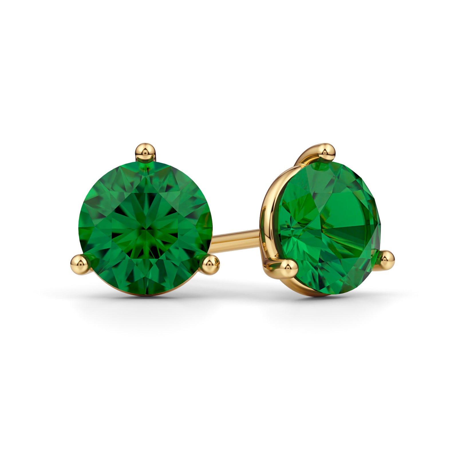 Kaira | Gold Emerald Stud Earrings