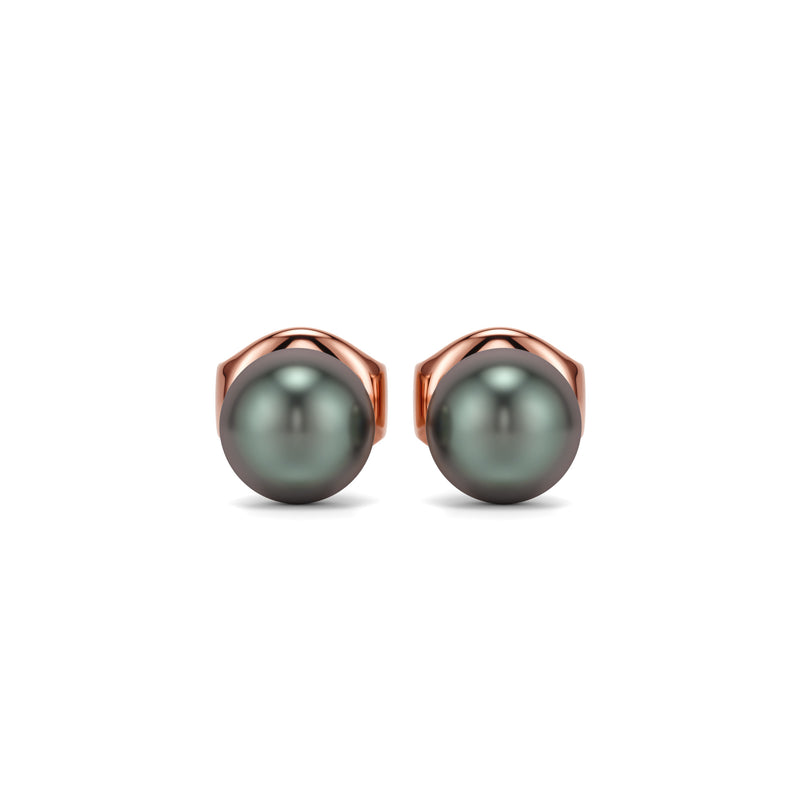 Kalika | Rose Gold Tahitian Pearl Stud Earrings