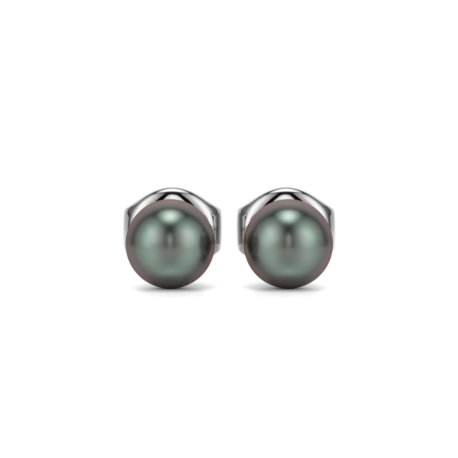 Kalika | White Gold Tahitian Pearl Stud Earrings
