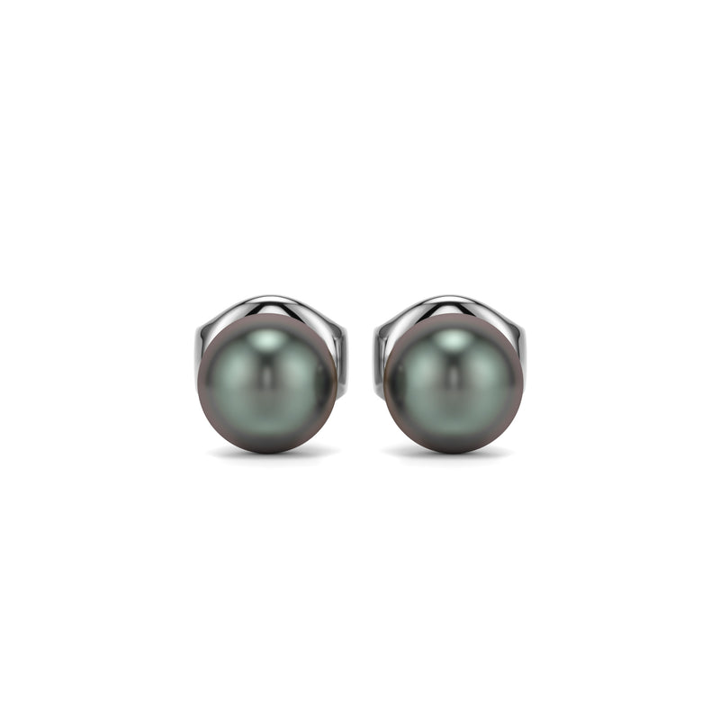 Kalika | White Gold Tahitian Pearl Stud Earrings