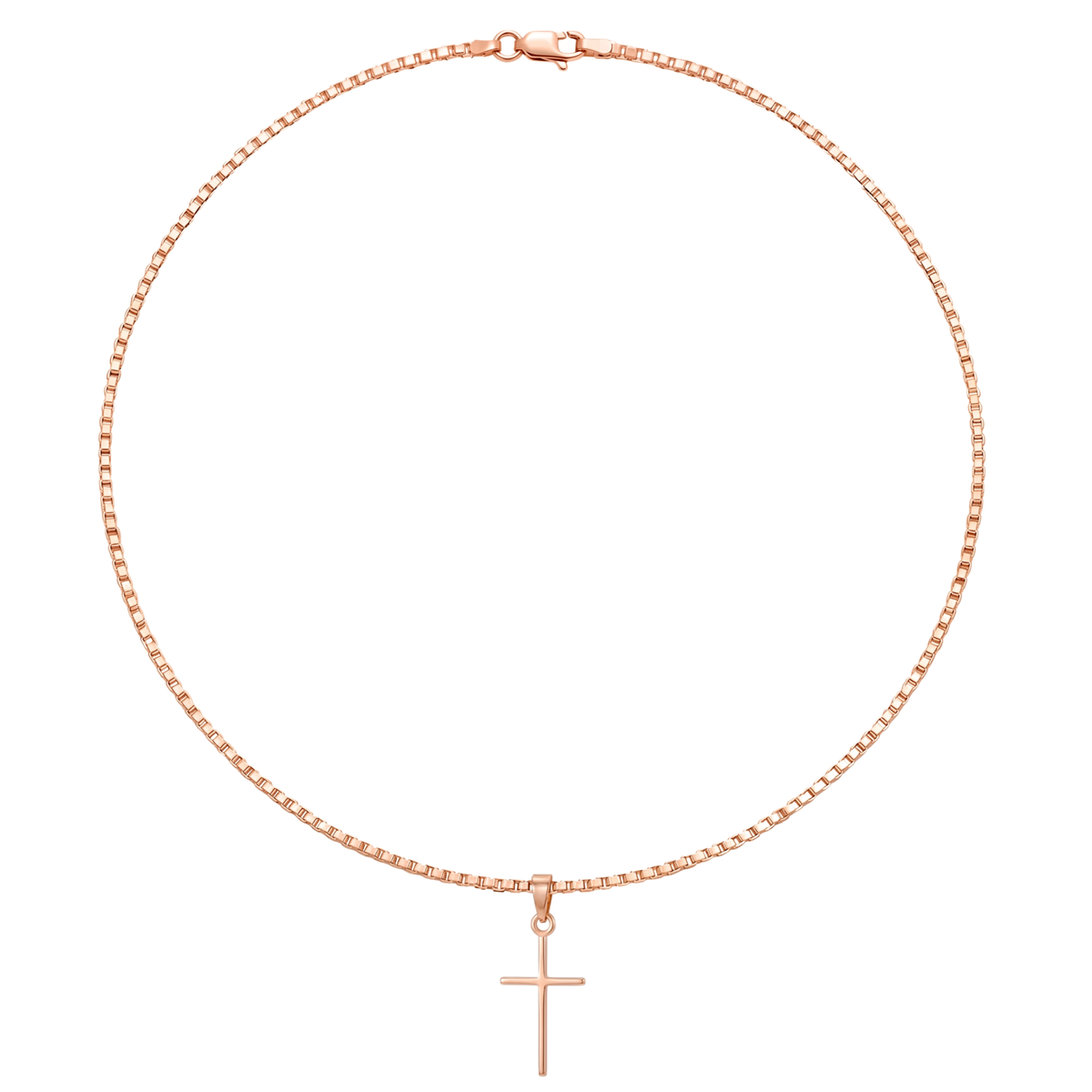 Kiran | Thin Rose Gold Cross Pendant