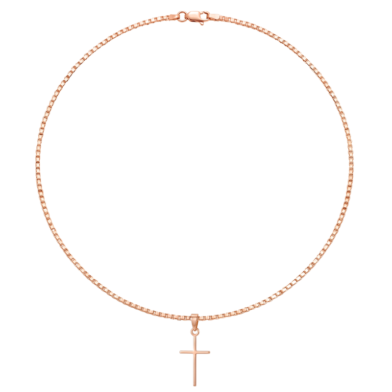 Kiran | Thin Rose Gold Cross Pendant