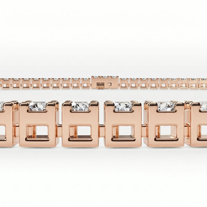 Kohli | Rose Gold Diamond Tennis Necklace