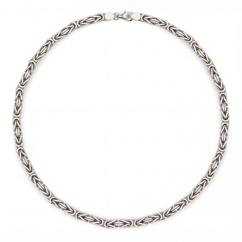 Lagav | White Gold Byzantine Chain