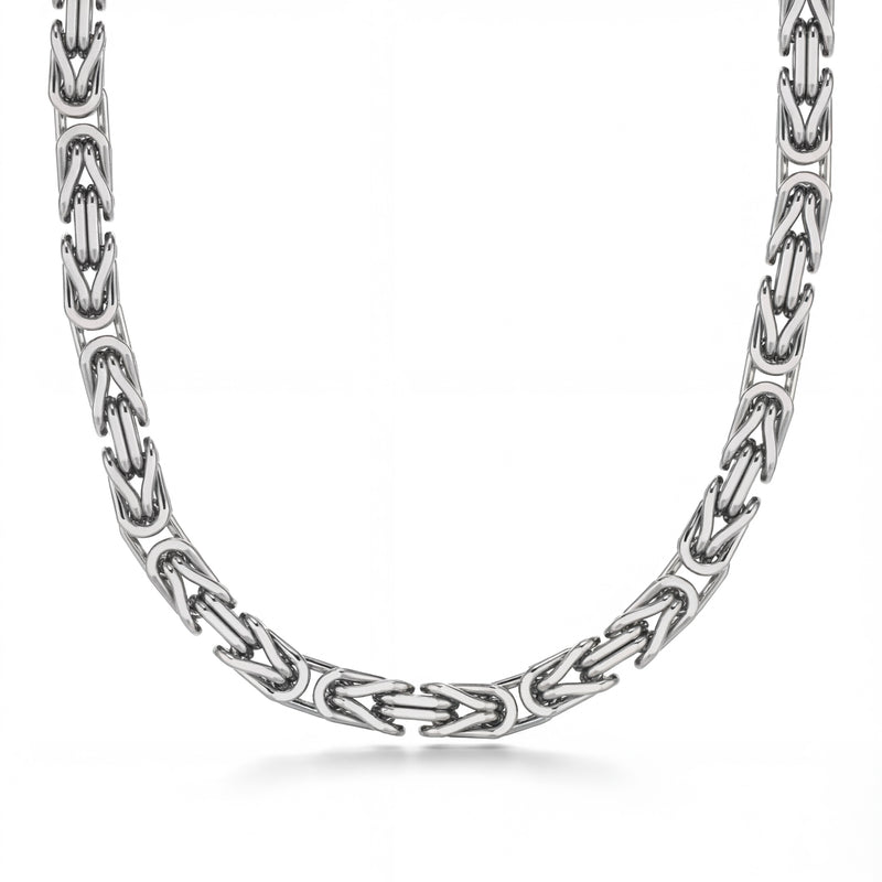 Lagav | White Gold Byzantine Chain