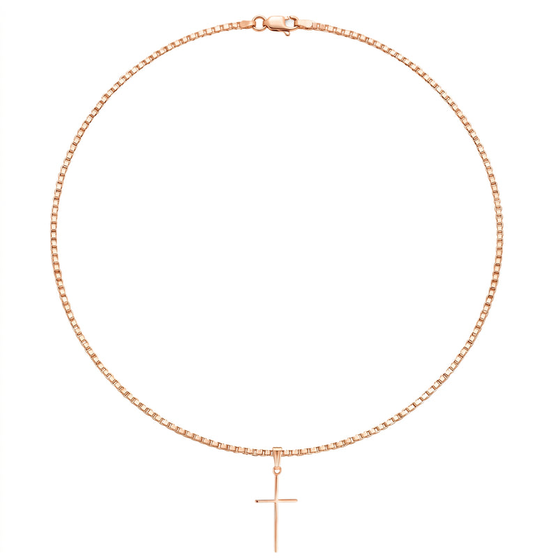 Lakeer | Minimalist Rose Gold Cross Pendant