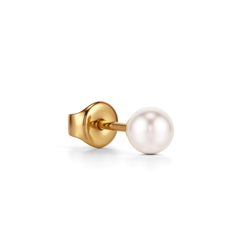 Saaf | Gold Akoya Pearl Stud Earrings